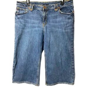 EUC Seven7 Melissa McCarthy Crop, Denim, Y2K, Wide leg, Stretchy, Sz 22, 22W